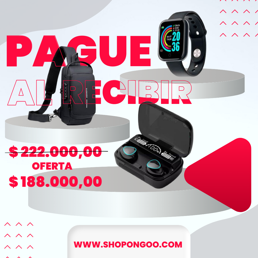 BOLSO ANTIROBO + SMART WATCH Y68 + M10